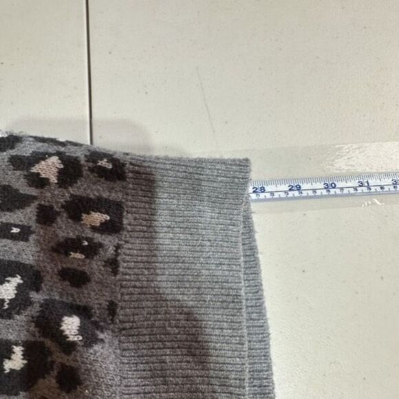 Lucky Brand Leopard Cheetah Print Gray Pullover Sweater Size 1X - Picture 6 of 11